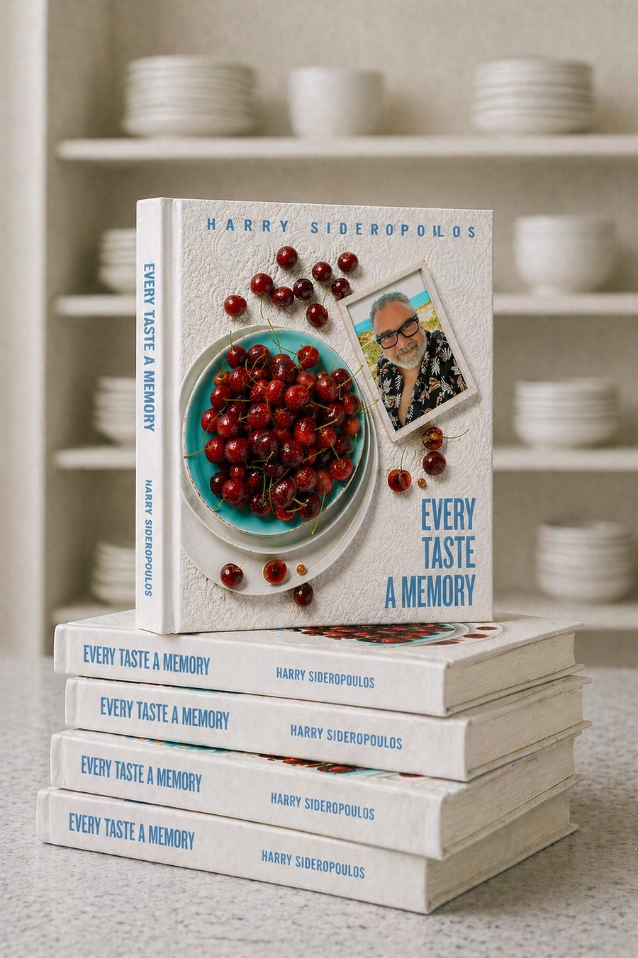 &rsquo;n Stapel van Harry Sideropoulos se kookboek, Every Taste a Memory
